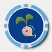 Cute happy seed cartoon illustratie poker chips (Voorkant)