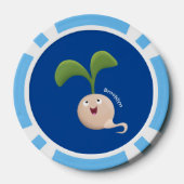 Cute happy seed cartoon illustratie poker chips (Achterkant)