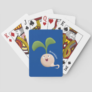 Cute happy seed cartoon illustratie pokerkaarten