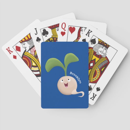 Cute happy seed cartoon illustratie pokerkaarten (Achterkant)