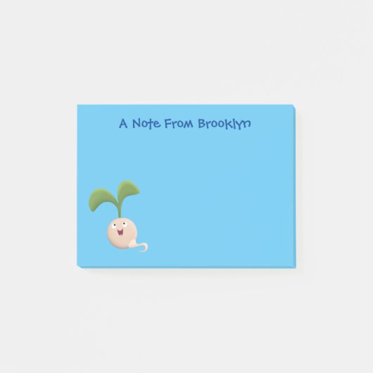 Cute happy seed cartoon illustratie post-it® notes (Voorkant)