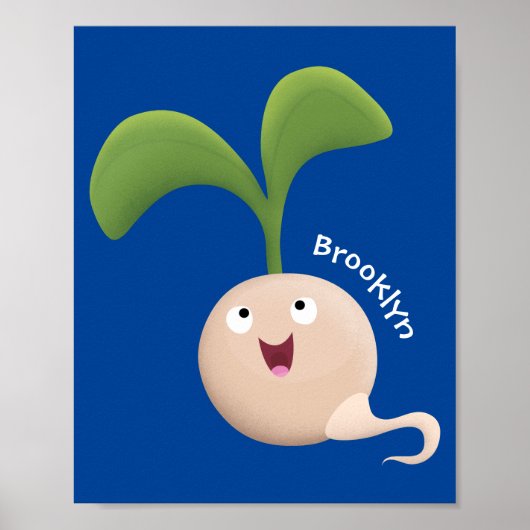 Cute happy seed cartoon illustratie poster (Voorkant)