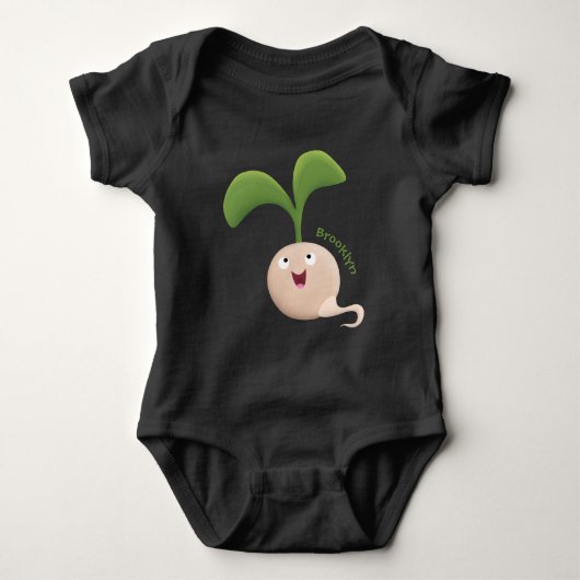 Cute happy seed cartoon illustratie romper (Voorkant)