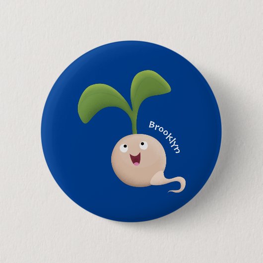 Cute happy seed cartoon illustratie ronde button 5,7 cm (Voorkant)