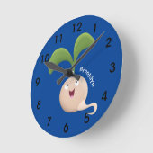 Cute happy seed cartoon illustratie ronde klok (Hoek)