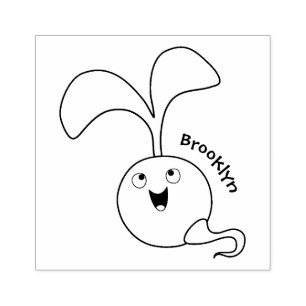 Cute happy seed cartoon illustratie rubberstempel