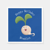 Cute happy seed cartoon illustratie servet (Voorkant)