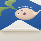 Cute happy seed cartoon illustratie sherpa deken (3/4)