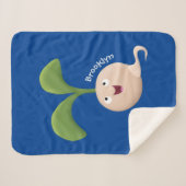 Cute happy seed cartoon illustratie sherpa deken (Voorkant (horizontaal))