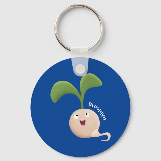 Cute happy seed cartoon illustratie sleutelhanger (Voorkant)