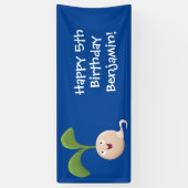 Cute happy seed cartoon illustratie spandoek (Verticaal)
