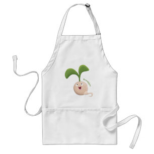 Cute happy seed cartoon illustratie standaard schort