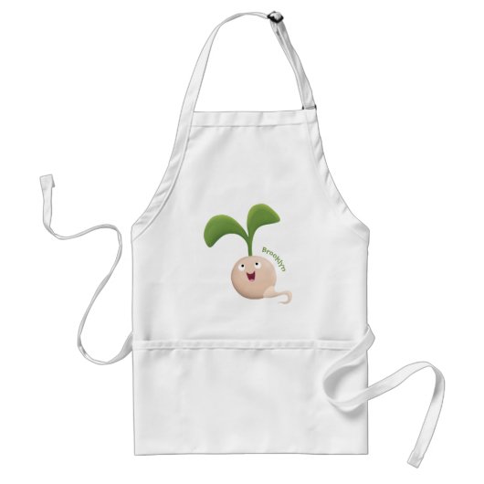 Cute happy seed cartoon illustratie standaard schort (Voorkant)