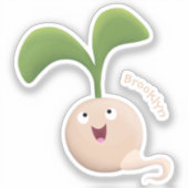 Cute happy seed cartoon illustratie sticker (Voorkant)