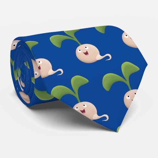 Cute happy seed cartoon illustratie stropdas (Opgerold)