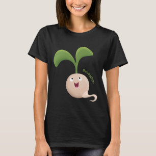 Cute happy seed cartoon illustratie t-shirt