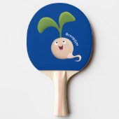 Cute happy seed cartoon illustratie tafeltennisbatje (Achterkant)