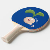 Cute happy seed cartoon illustratie tafeltennisbatje (Voorkant Gekanteld)