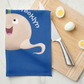 Cute happy seed cartoon illustratie theedoek (Quarter Fold)
