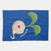 Cute happy seed cartoon illustratie theedoek (Horizontaal)