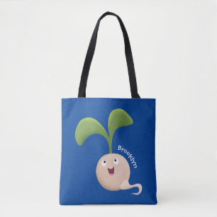 Cute happy seed cartoon illustratie tote bag