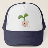 Cute happy seed cartoon illustratie trucker pet (Voorkant)