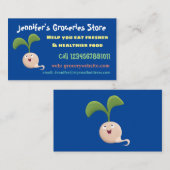 Cute happy seed cartoon illustratie visitekaartje (Voorkant / Achterkant)