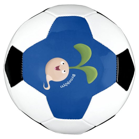 Cute happy seed cartoon illustratie voetbal (Gedraaid)