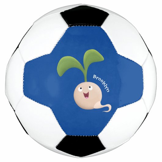 Cute happy seed cartoon illustratie voetbal (Voorkant)