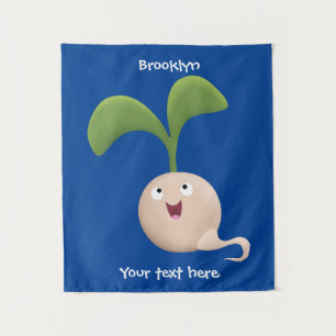 Cute happy seed cartoon illustratie wandkleed