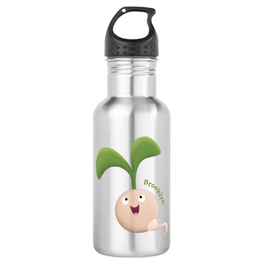 Cute happy seed cartoon illustratie waterfles  (Voorkant)