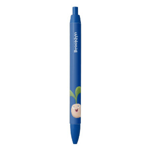 Cute happy seed cartoon illustratie zwarte inkt pen