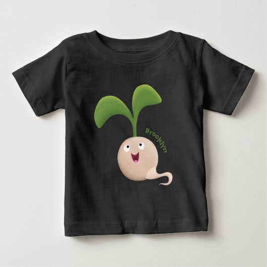 Cute happy seed sprout cartoon illustration (Voorkant)