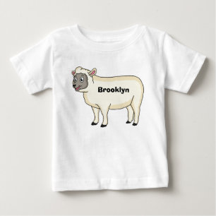 Cute happy sheep cartoon illustration 