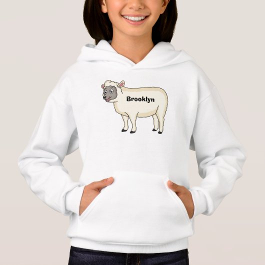 Cute happy sheep cartoon illustration (Voorkant)