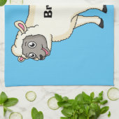 Cute happy sheep cartoon illustration  theedoek (Gevouwen)