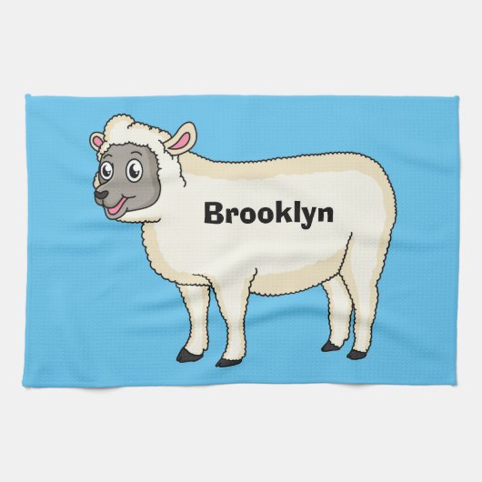 Cute happy sheep cartoon illustration  theedoek (Horizontaal)