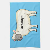 Cute happy sheep cartoon illustration  theedoek (Verticaal)