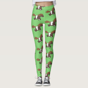 Cute happy Shetland pony illustratie cartoon Leggings