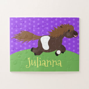 Cute happy Shetland pony illustratie cartoon Legpuzzel