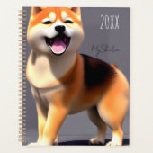 Cute Happy Shiba Inu Custom Portret Photo Planner (Voorkant)