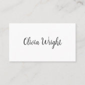 Cute Happy Signature Script, Modern White Visitekaartje (Voorkant)