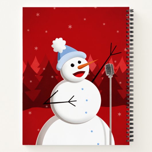 Cute Happy Singing Snowman Notitieboek (Achterkant)