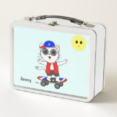 Cute Happy Skater Kitty Cat en Sun (Voorkant)