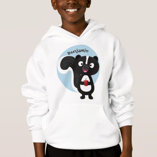 Cute happy skunk cartoon illustratie (Voorkant)