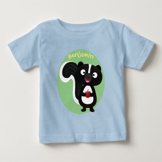 Cute happy skunk cartoon illustratie (Voorkant)