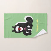 Cute happy skunk cartoon illustratie bad handdoek (Handdoek)