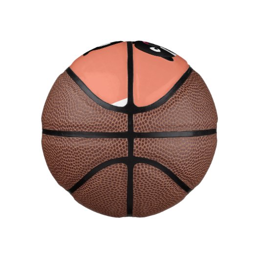 Cute happy skunk cartoon illustratie basketbal (Rechts)