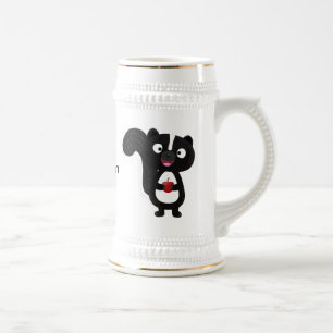 Cute happy skunk cartoon illustratie bierpul