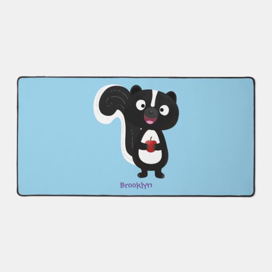 Cute happy skunk cartoon illustratie bureaumat (Voorkant)